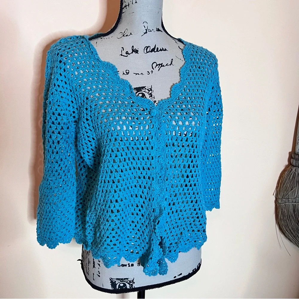 💚Norm Thompson woven cardigan - Picture 2 of 6